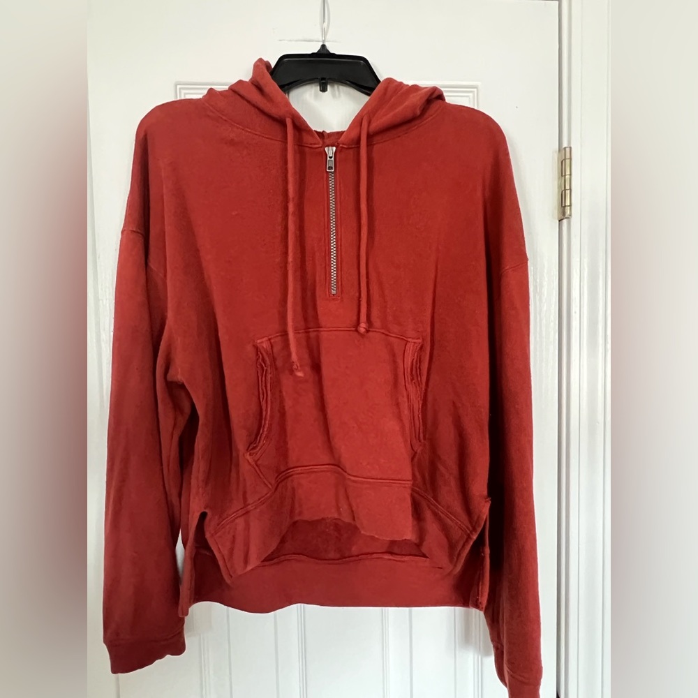 So Lounge Life Sweatshirt L Rust Orange Pullover Hoodie